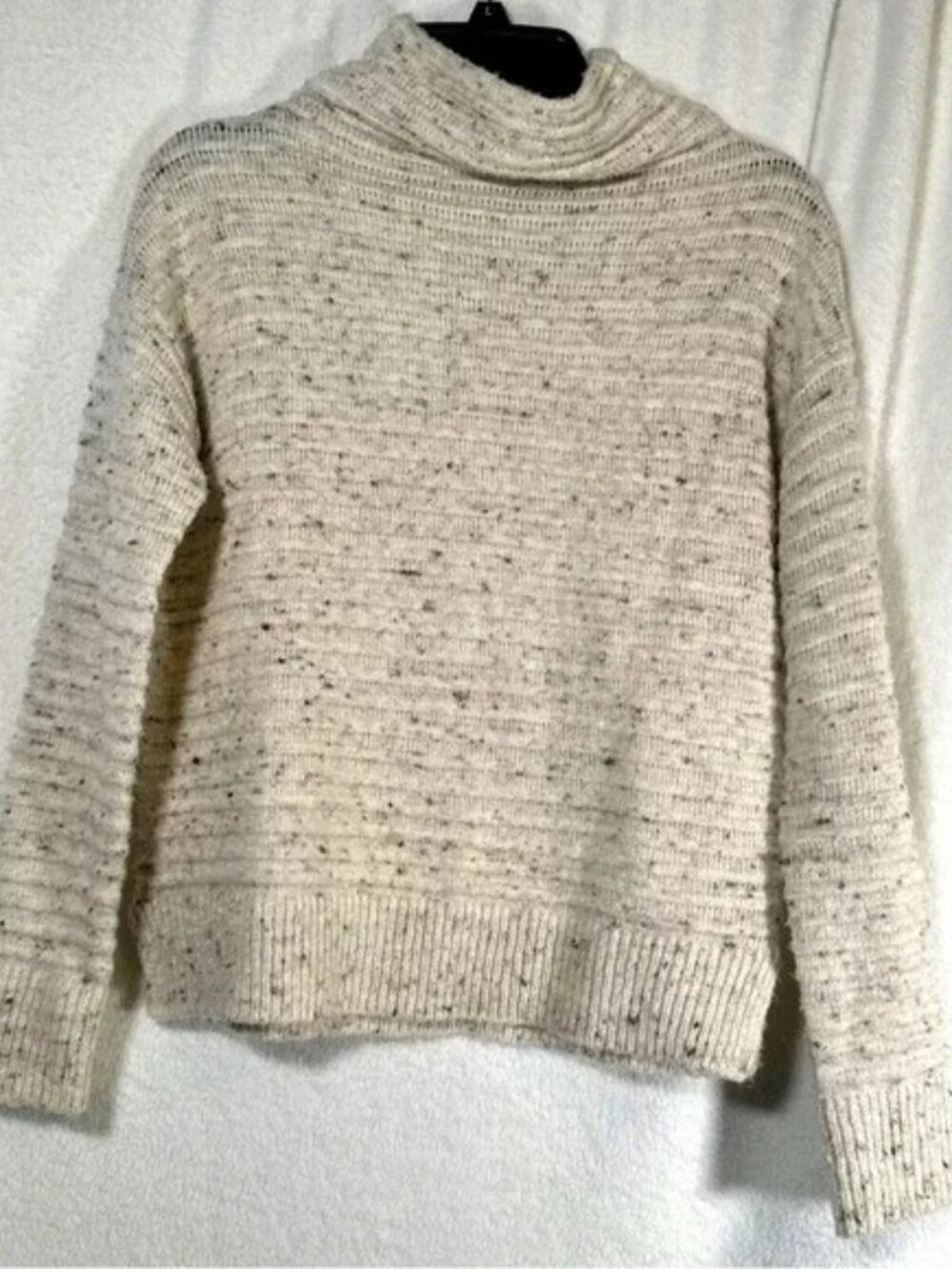 Madewell women’s wool blend beige pullover mock neck oversized sweater, XL